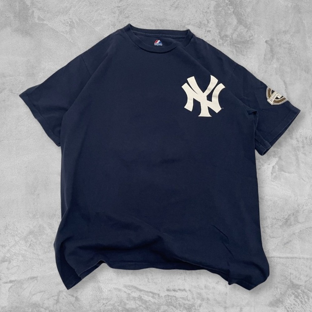 Vintage Derek Jeter New York Yankees Stadium Inaugural Season T Shirt M Blue